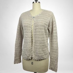 Amanda Smith Natural Linen Crochet Cardigan